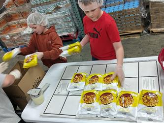 Helping at the Food Bank